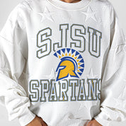 SAN JOSE STATE SPARTANS BIG PLAY ENERGY EMBOSSED STAR CREWNECK