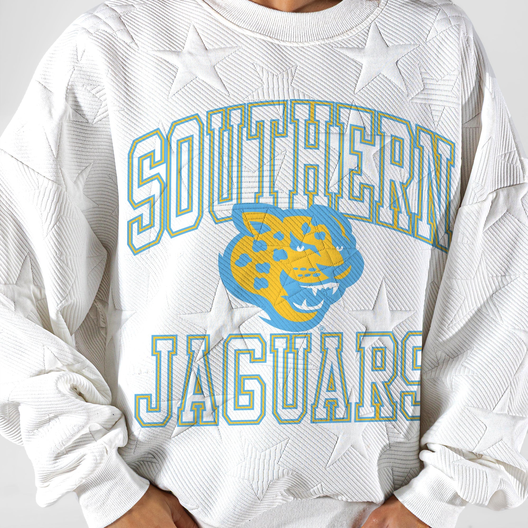 SOUTHERN JAGUARS BIG PLAY ENERGY EMBOSSED STAR CREWNECK