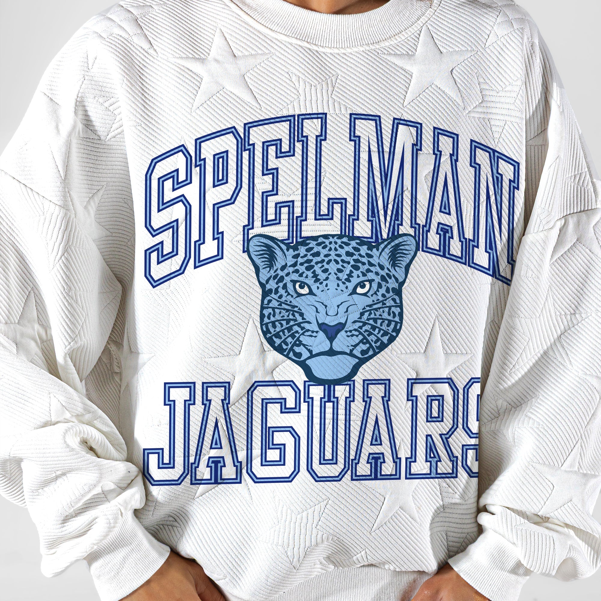 SPELMAN COLLEGE JAGUARS BIG PLAY ENERGY EMBOSSED STAR CREWNECK