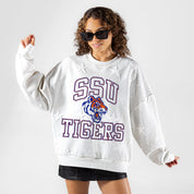 SAVANNAH STATE TIGERS BIG PLAY ENERGY EMBOSSED STAR CREWNECK