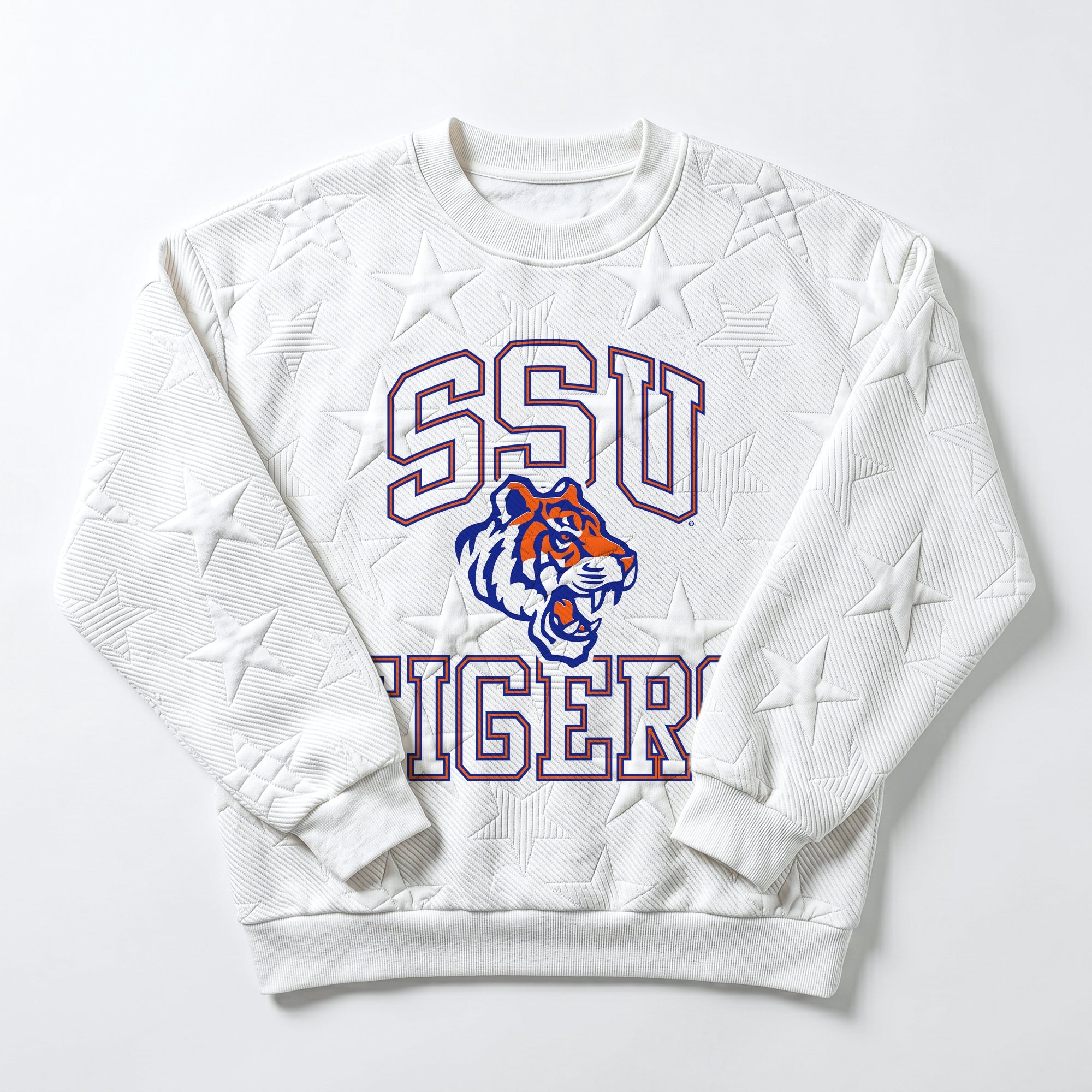 SAVANNAH STATE TIGERS BIG PLAY ENERGY EMBOSSED STAR CREWNECK