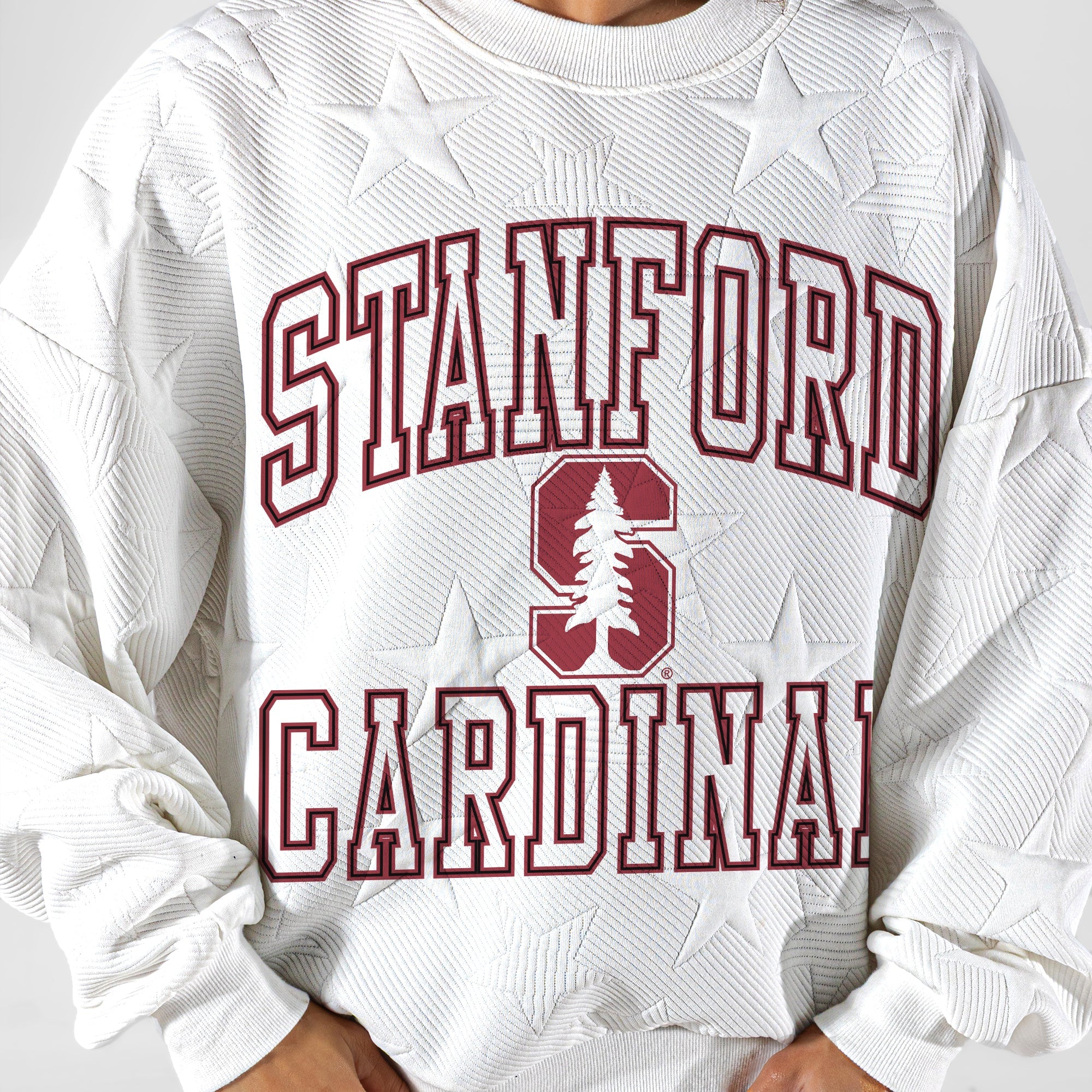 STANFORD CARDINAL BIG PLAY ENERGY EMBOSSED STAR CREWNECK
