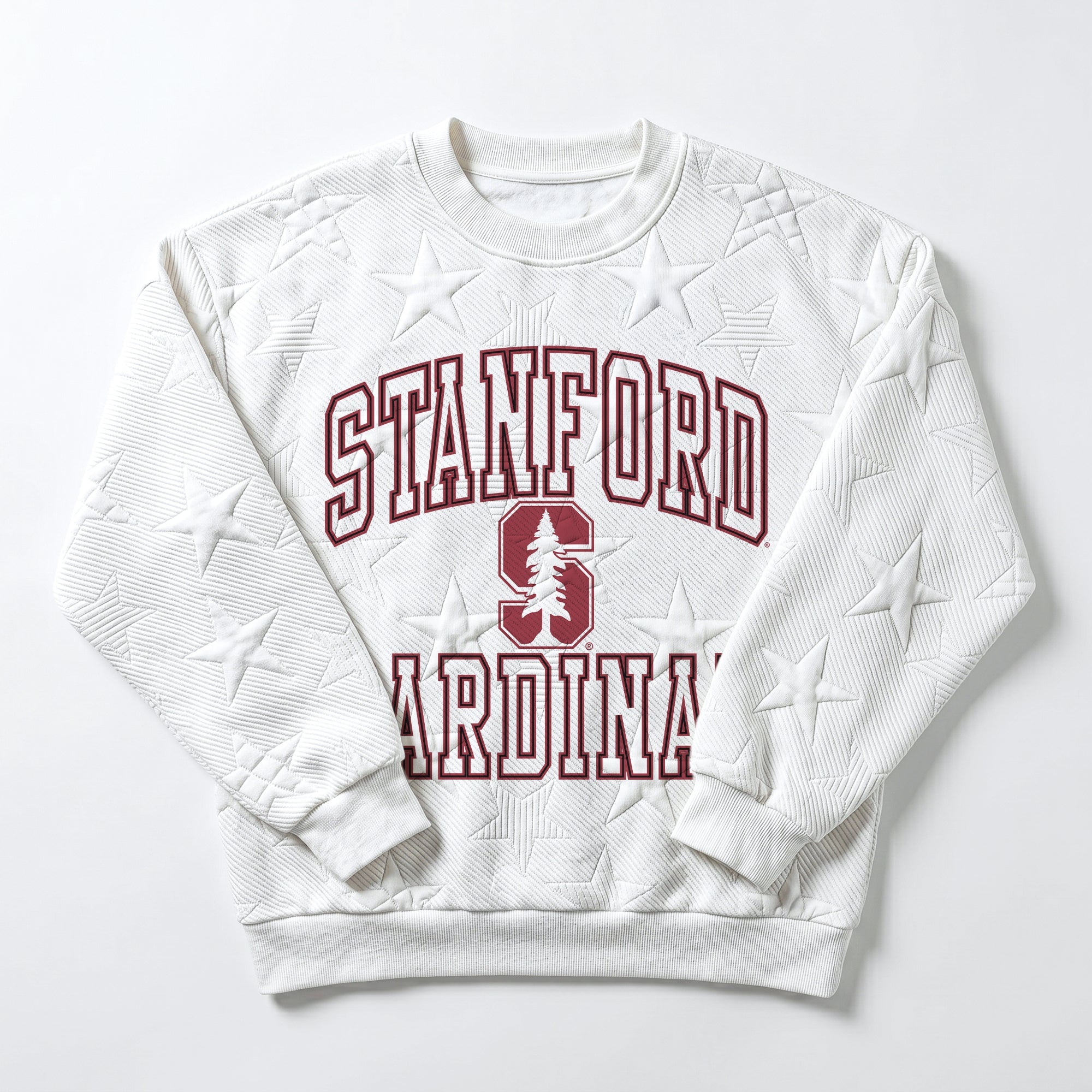 STANFORD CARDINAL BIG PLAY ENERGY EMBOSSED STAR CREWNECK