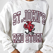 ST. JOHN'S RED STORM BIG PLAY ENERGY EMBOSSED STAR CREWNECK