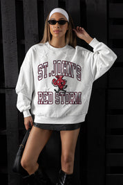 ST. JOHN'S RED STORM BIG PLAY ENERGY EMBOSSED STAR CREWNECK