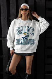 SALVE SEAHAWKS BIG PLAY ENERGY EMBOSSED STAR CREWNECK