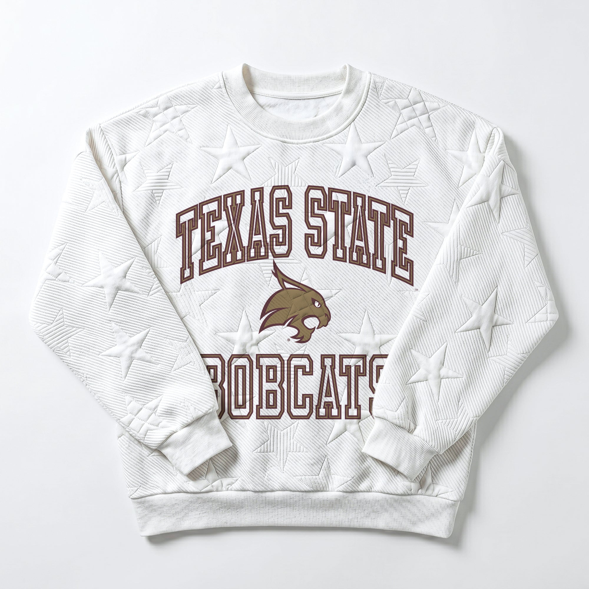 TEXAS STATE BOBCATS BIG PLAY ENERGY EMBOSSED STAR CREWNECK