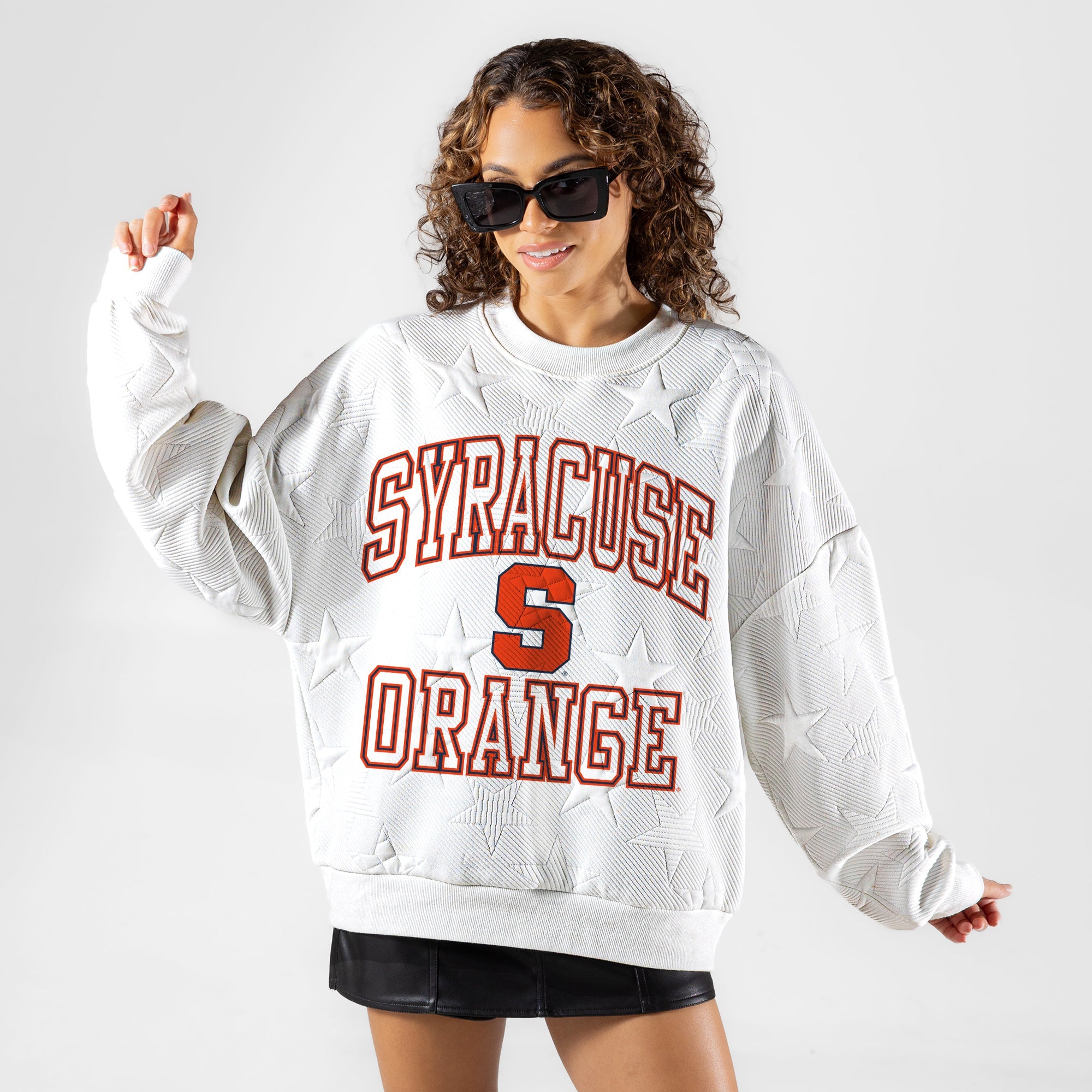 SYRACUSE ORANGE BIG PLAY ENERGY EMBOSSED STAR CREWNECK