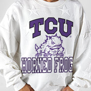 TCU HORNED FROGS BIG PLAY ENERGY EMBOSSED STAR CREWNECK