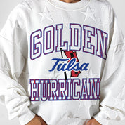 TULSA GOLDEN HURRICANE BIG PLAY ENERGY EMBOSSED STAR CREWNECK