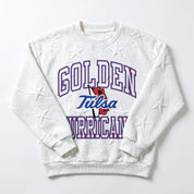 TULSA GOLDEN HURRICANE BIG PLAY ENERGY EMBOSSED STAR CREWNECK