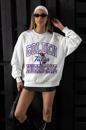 TULSA GOLDEN HURRICANE BIG PLAY ENERGY EMBOSSED STAR CREWNECK