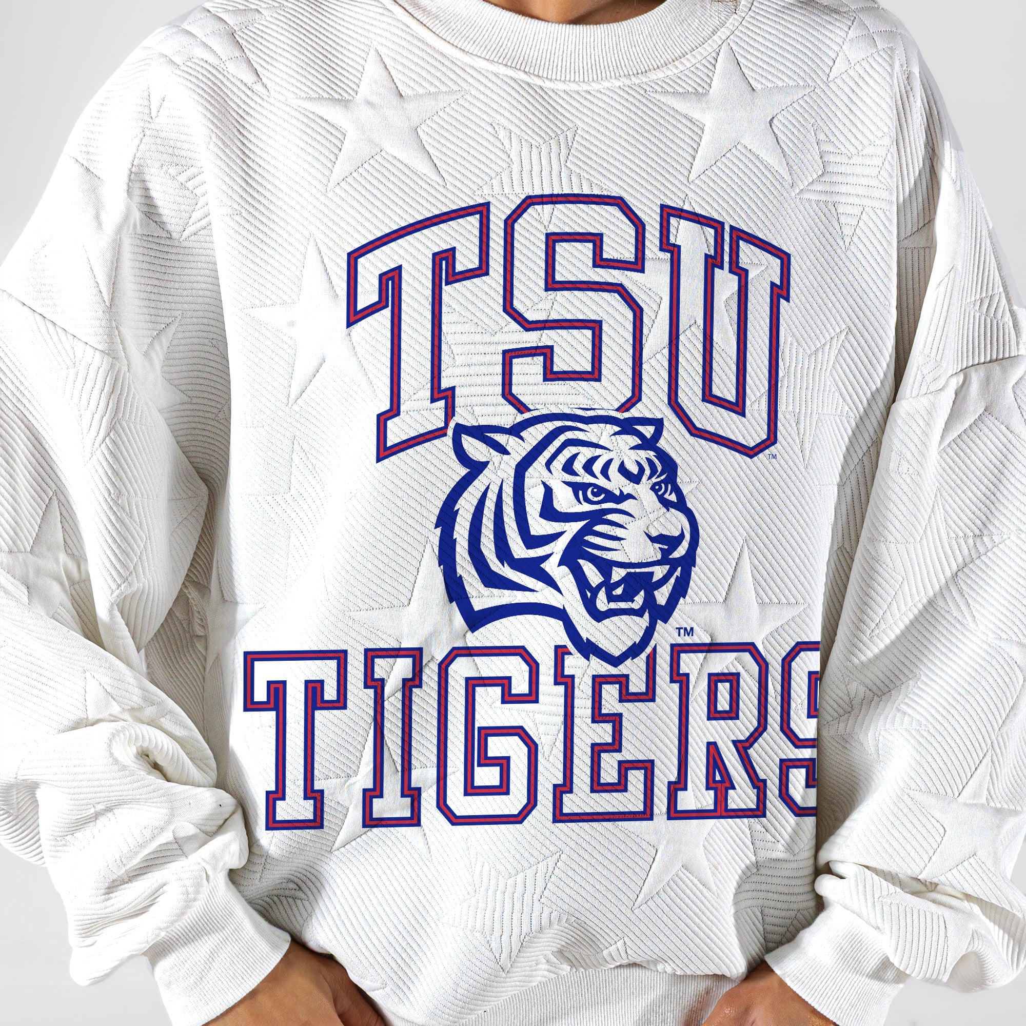 TENNESSEE STATE TIGERS BIG PLAY ENERGY EMBOSSED STAR CREWNECK