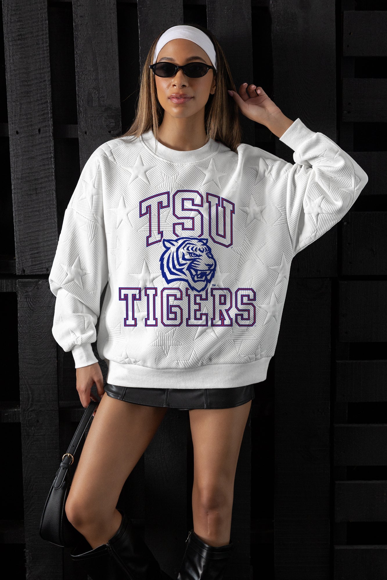 TENNESSEE STATE TIGERS BIG PLAY ENERGY EMBOSSED STAR CREWNECK