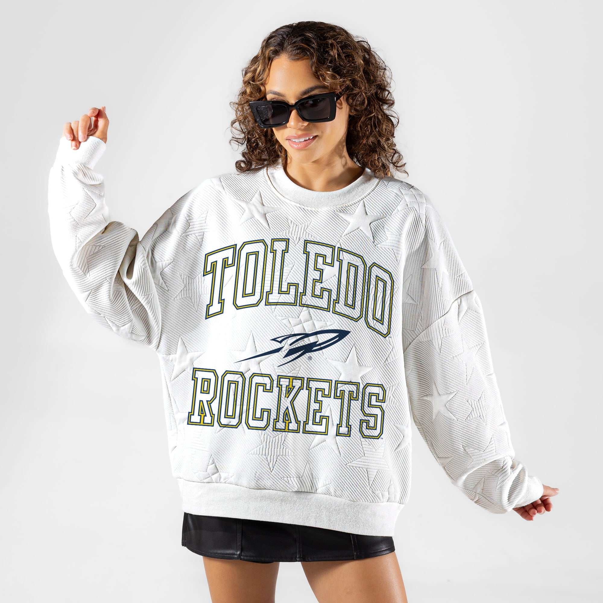 TOLEDO ROCKETS BIG PLAY ENERGY EMBOSSED STAR CREWNECK
