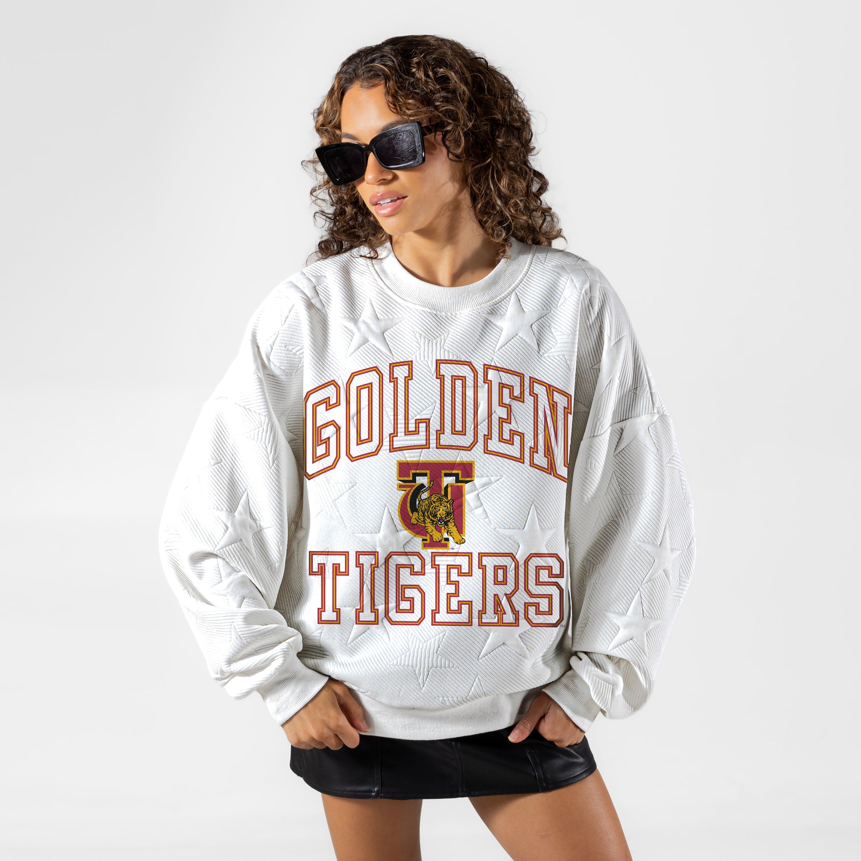 TUSKEGEE GOLDEN TIGERS BIG PLAY ENERGY EMBOSSED STAR CREWNECK
