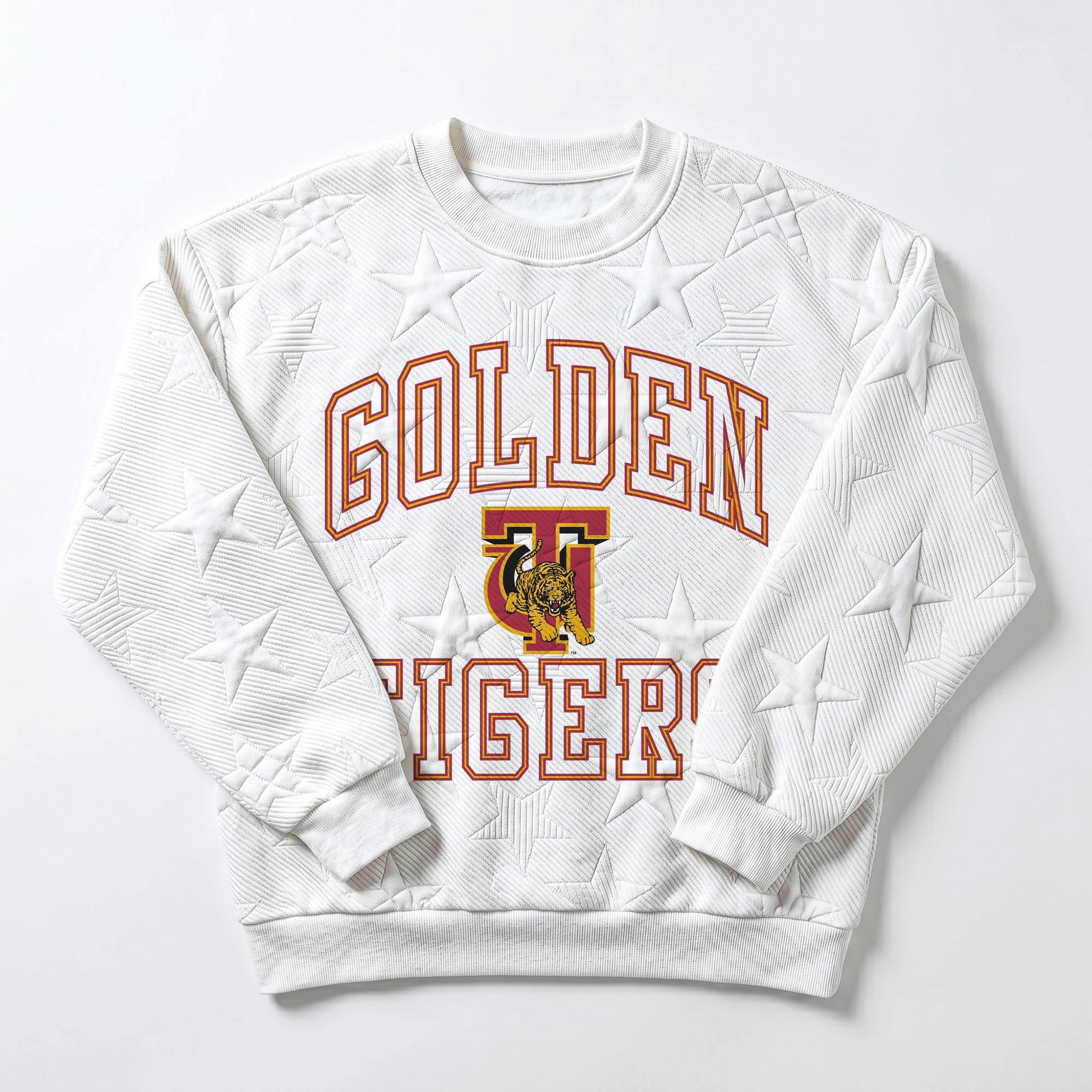 TUSKEGEE GOLDEN TIGERS BIG PLAY ENERGY EMBOSSED STAR CREWNECK