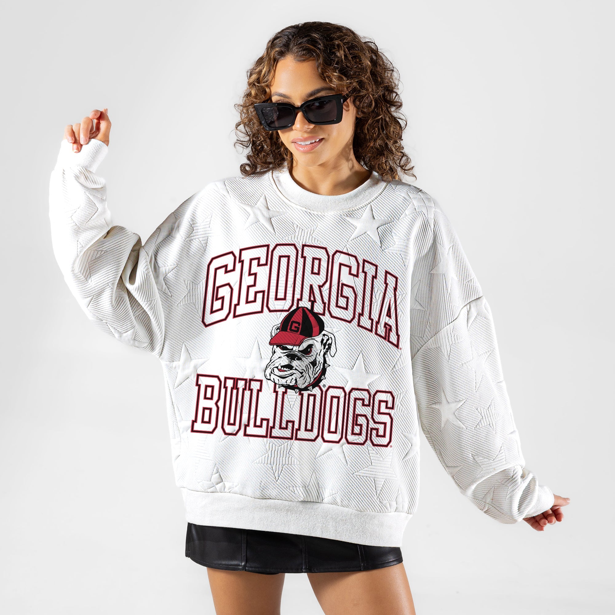 GEORGIA BULLDOGS BIG PLAY ENERGY EMBOSSED STAR CREWNECK