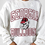 GEORGIA BULLDOGS BIG PLAY ENERGY EMBOSSED STAR CREWNECK