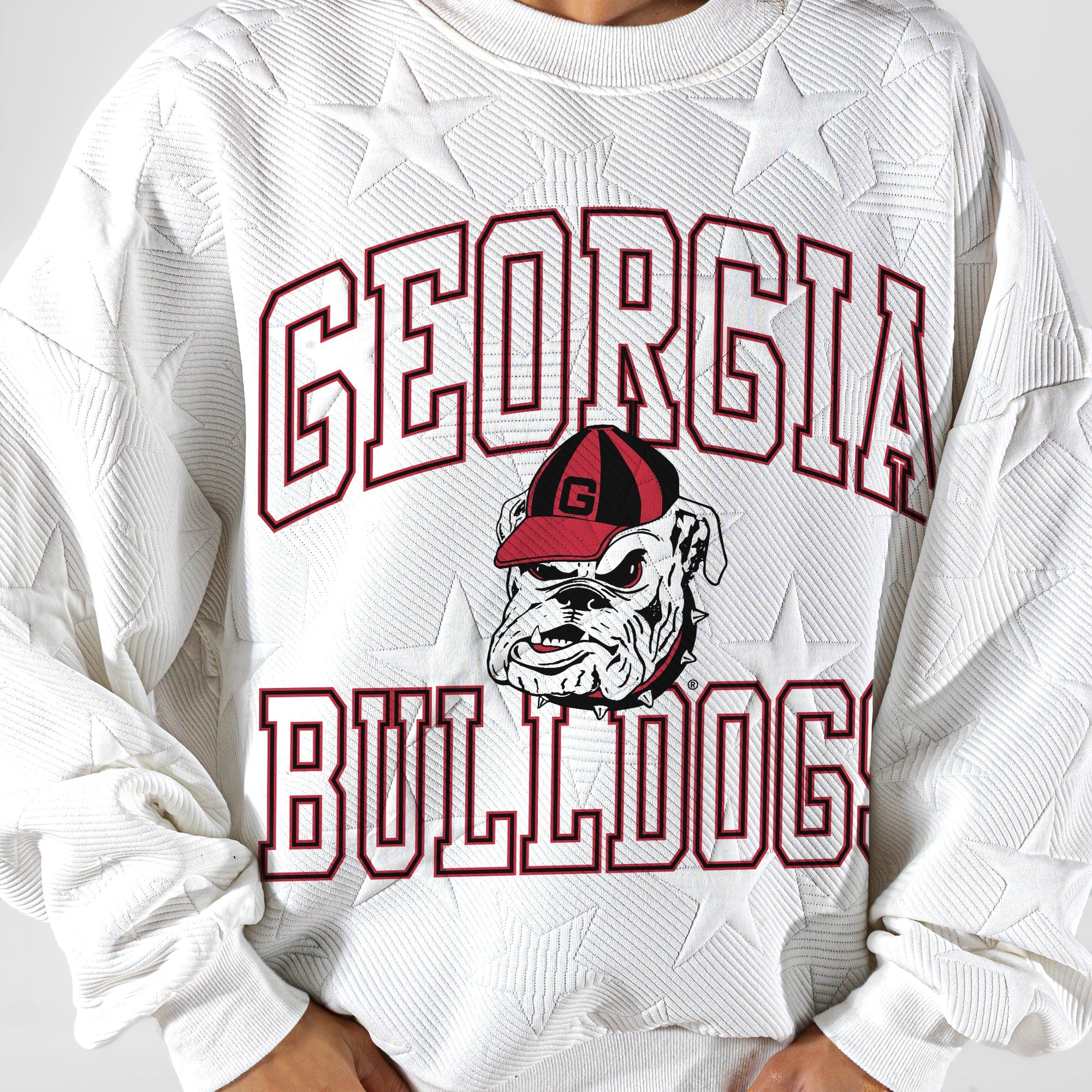 GEORGIA BULLDOGS BIG PLAY ENERGY EMBOSSED STAR CREWNECK