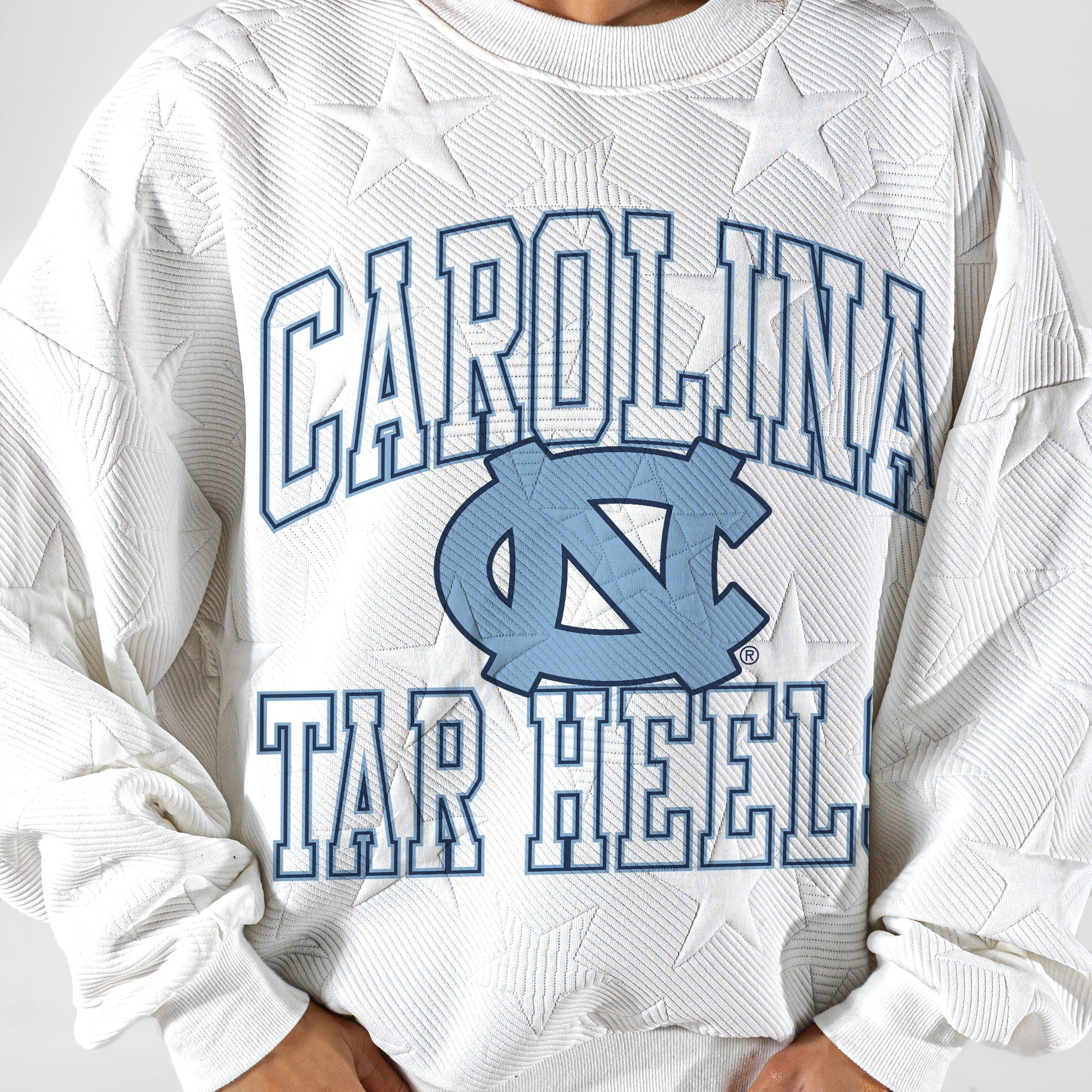 NORTH CAROLINA TAR HEELS BIG PLAY ENERGY EMBOSSED STAR CREWNECK