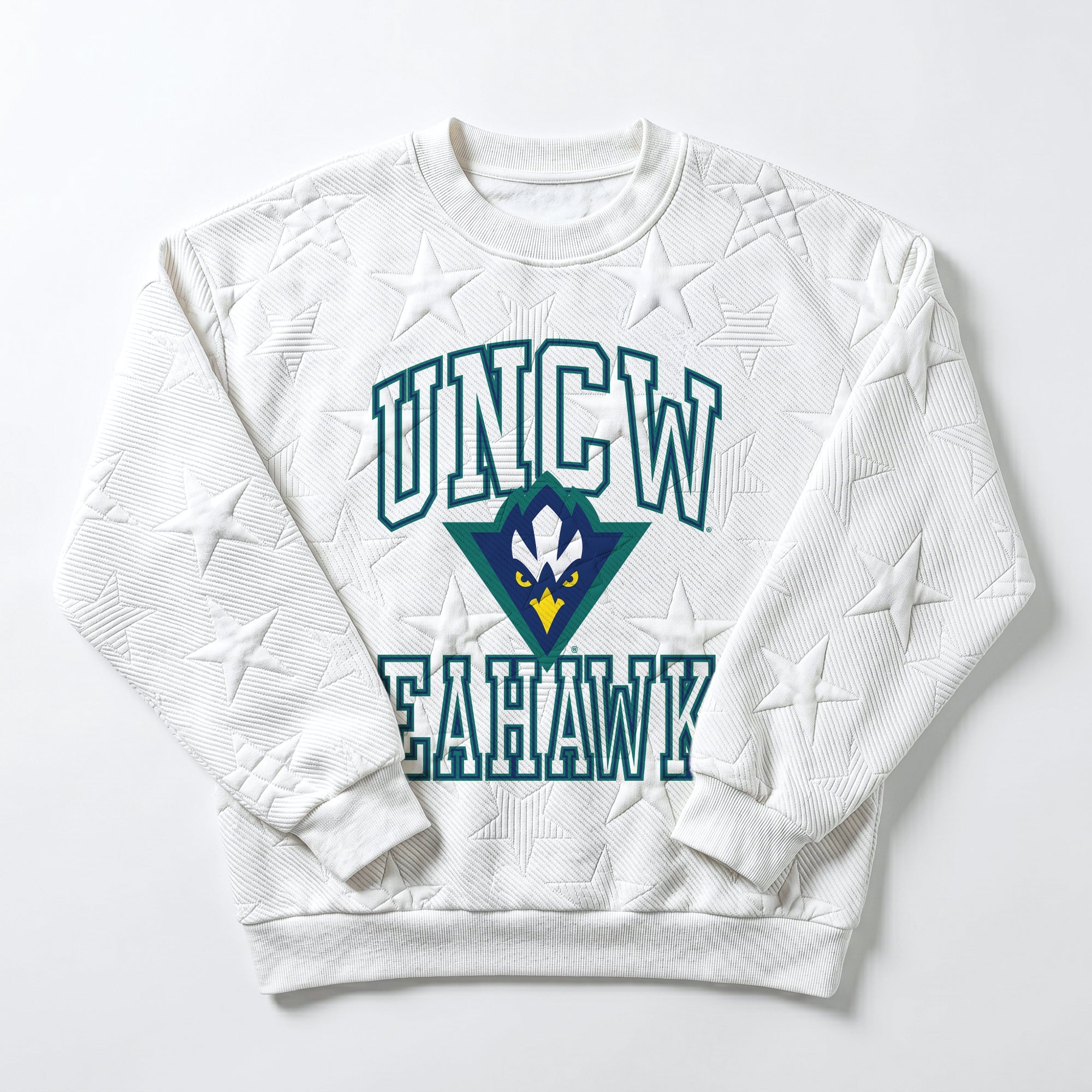 UNC WILMINGTON SEAHAWKS BIG PLAY ENERGY EMBOSSED STAR CREWNECK