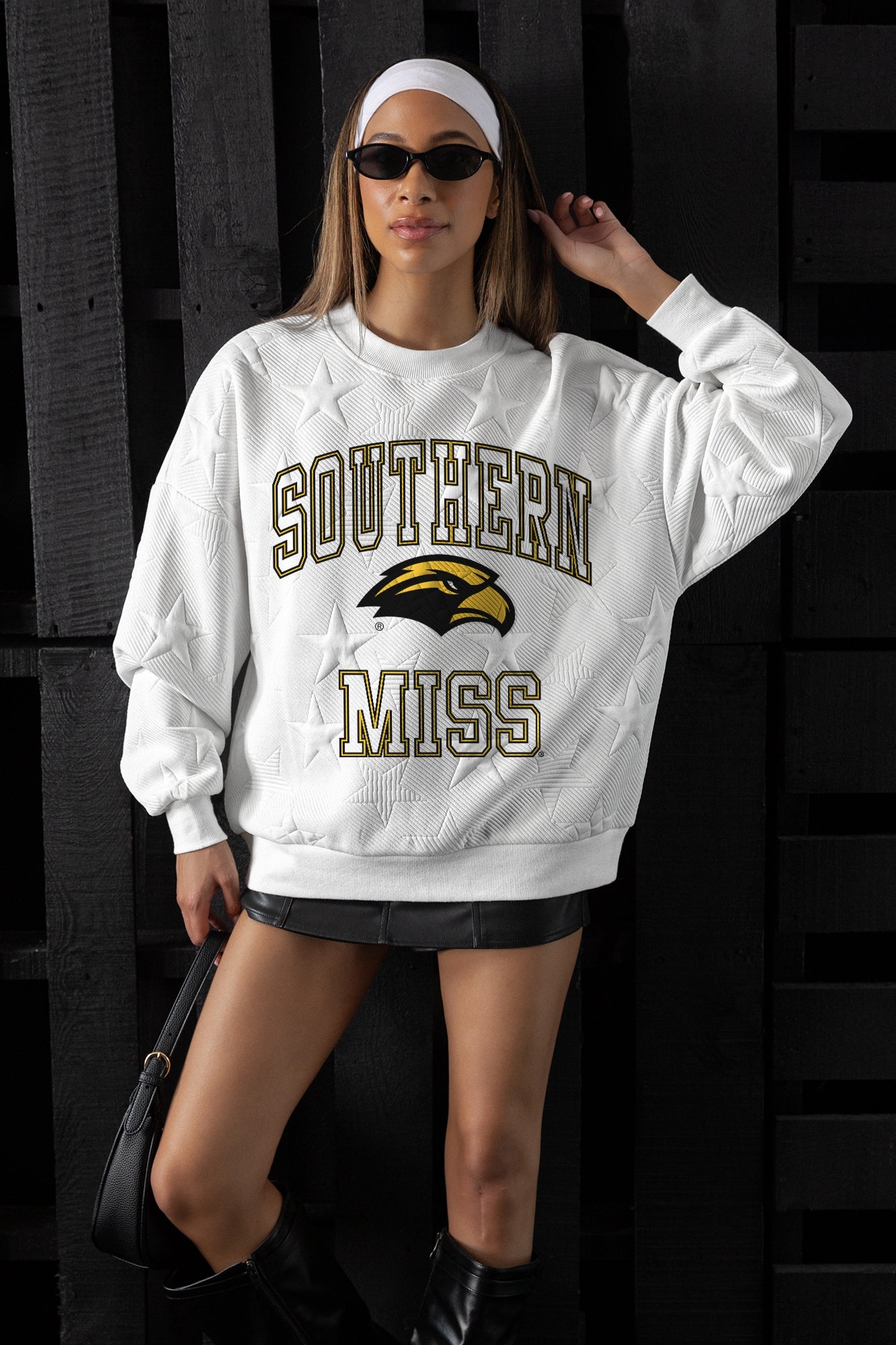 SOUTHERN MISS GOLDEN EAGLES BIG PLAY ENERGY EMBOSSED STAR CREWNECK