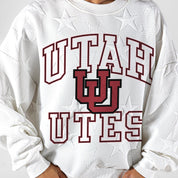 UTAH UTES BIG PLAY ENERGY EMBOSSED STAR CREWNECK