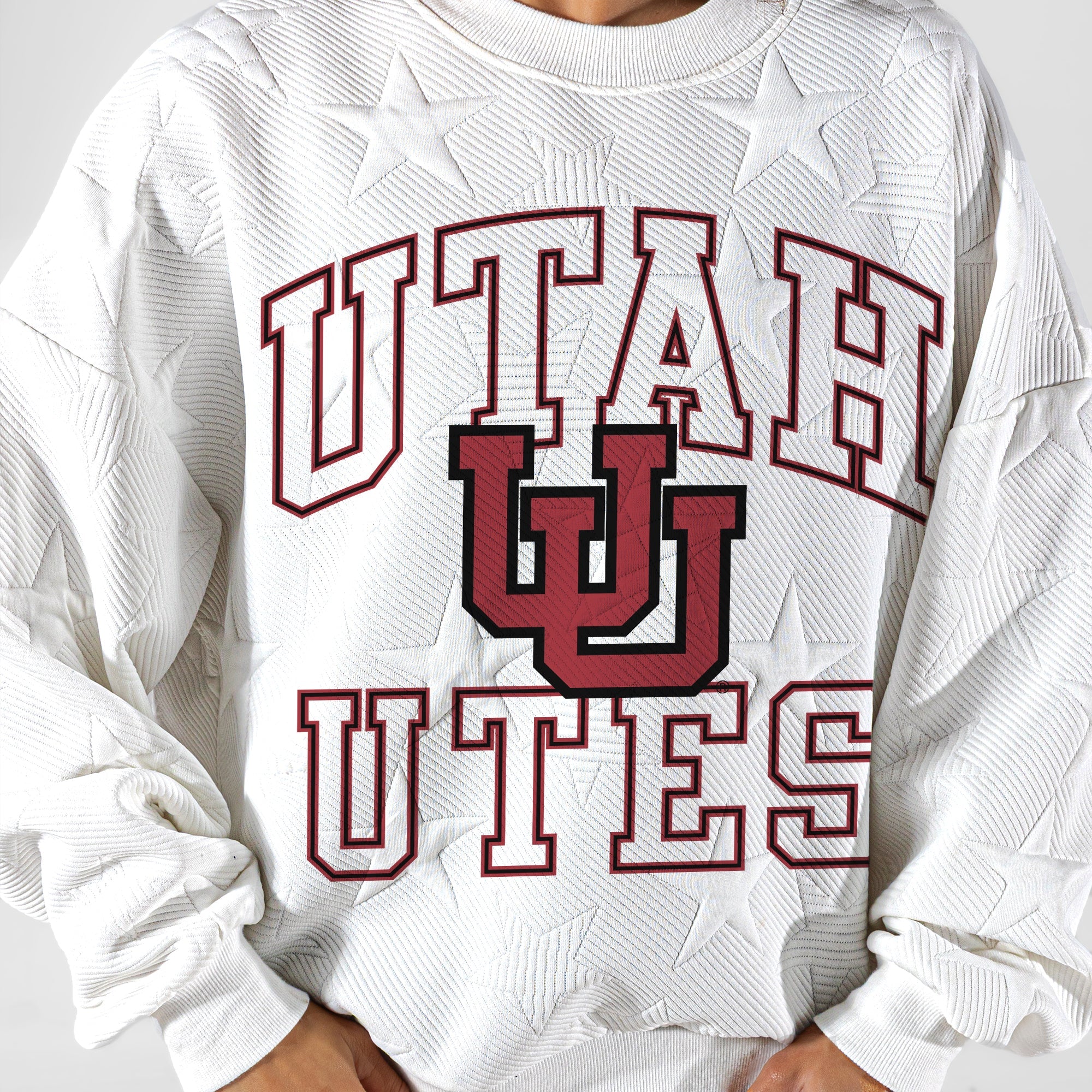 UTAH UTES BIG PLAY ENERGY EMBOSSED STAR CREWNECK