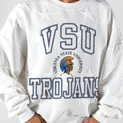 VIRGINIA STATE TROJANS BIG PLAY ENERGY EMBOSSED STAR CREWNECK