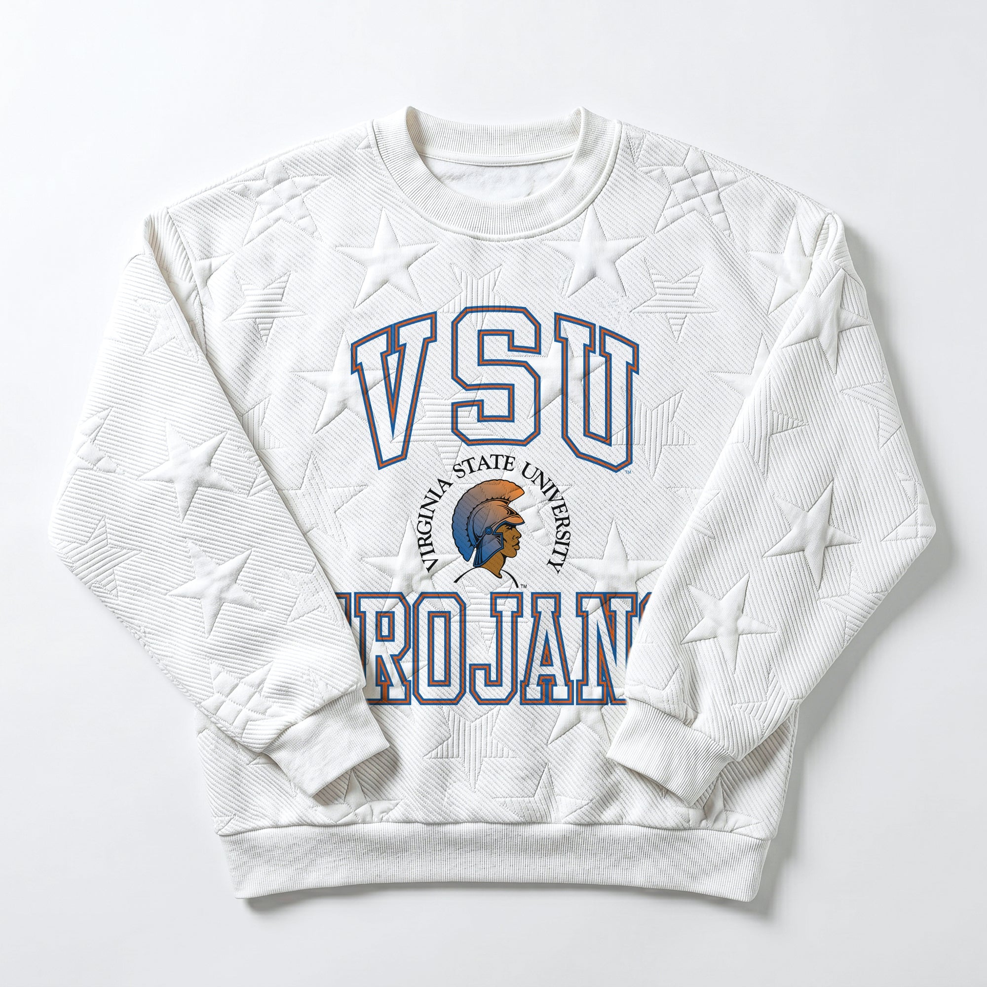 VIRGINIA STATE TROJANS BIG PLAY ENERGY EMBOSSED STAR CREWNECK