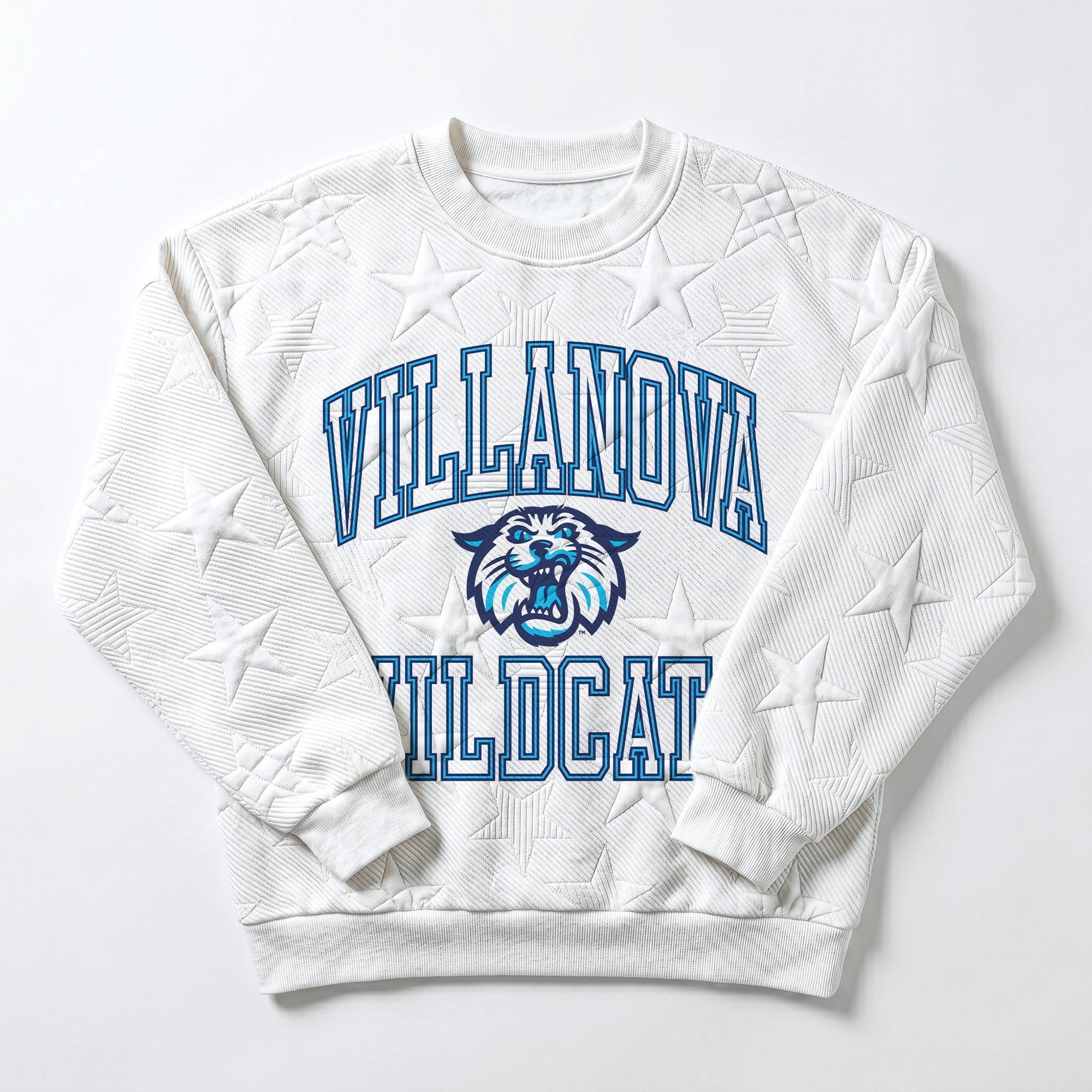 VILLANOVA WILDCATS BIG PLAY ENERGY EMBOSSED STAR CREWNECK