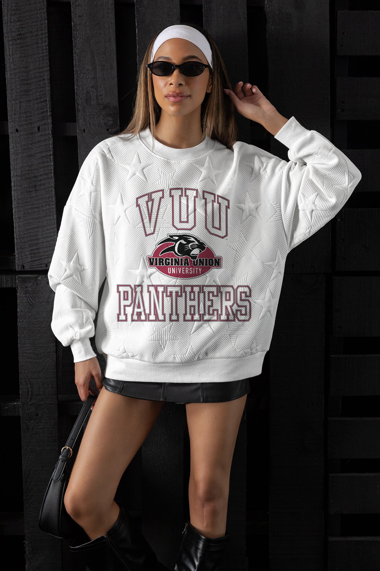 VIRGINIA UNION PANTHERS BIG PLAY ENERGY EMBOSSED STAR CREWNECK