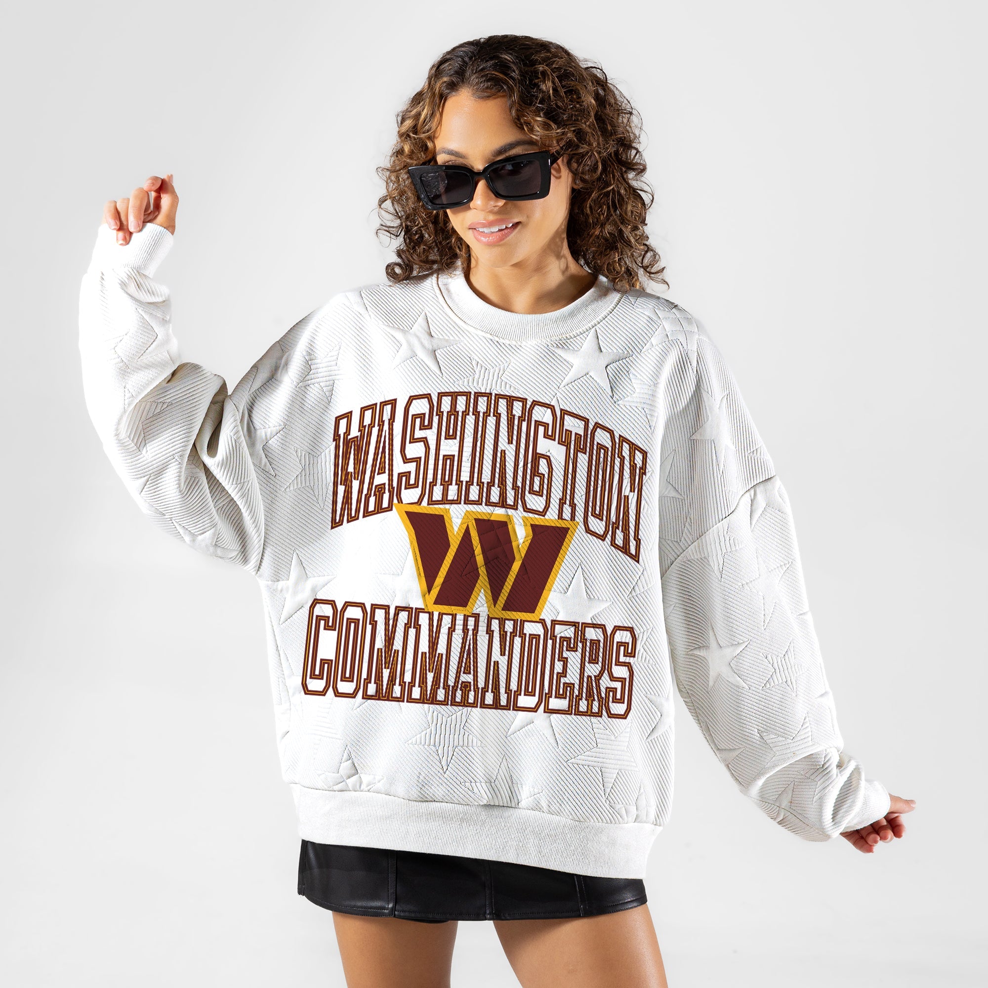 WASHINGTON COMMANDERS BIG PLAY ENERGY EMBOSSED STAR CREWNECK