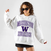 WASHINGTON HUSKIES BIG PLAY ENERGY EMBOSSED STAR CREWNECK