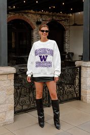 WASHINGTON HUSKIES BIG PLAY ENERGY EMBOSSED STAR CREWNECK