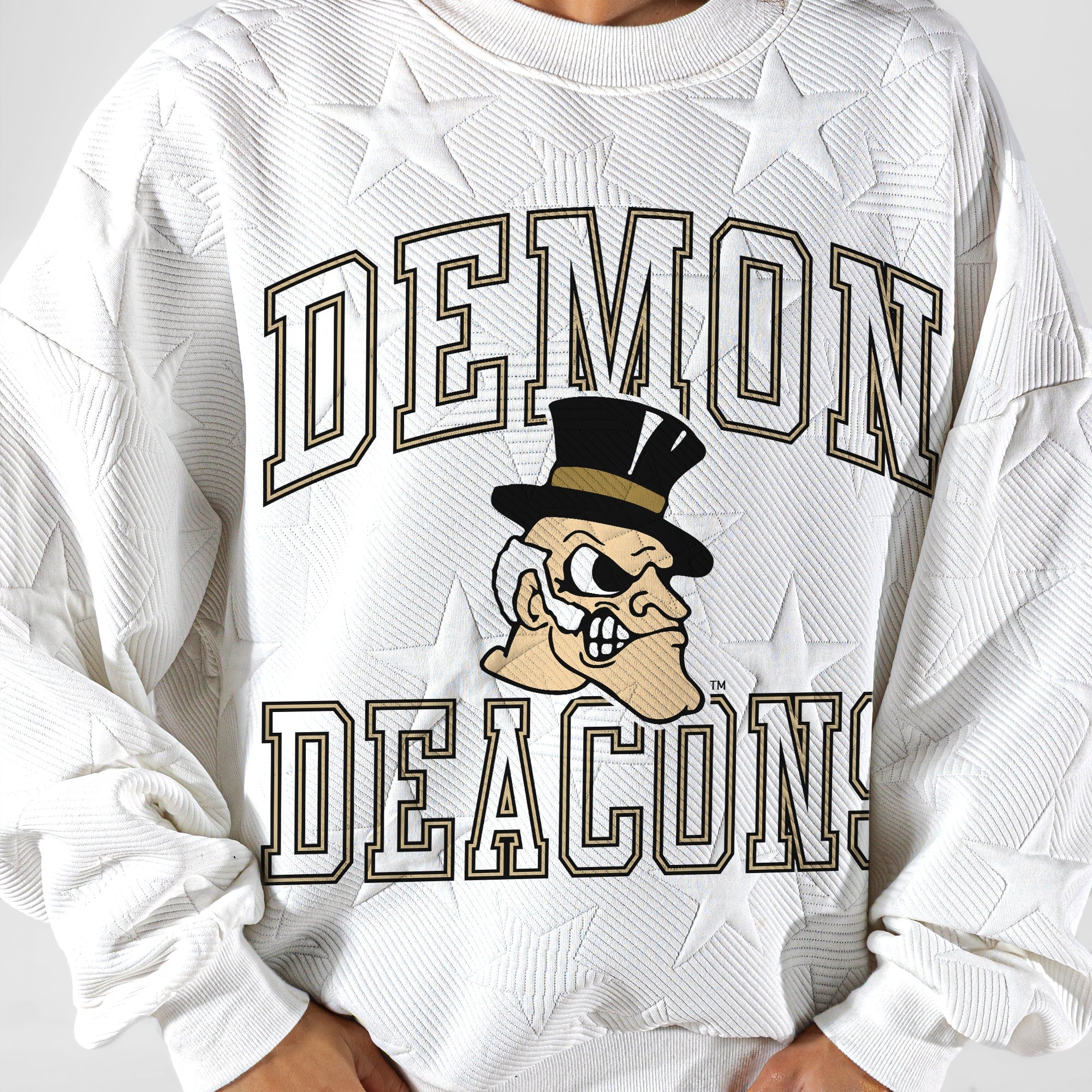 WAKE FOREST DEMON DEACONS BIG PLAY ENERGY EMBOSSED STAR CREWNECK