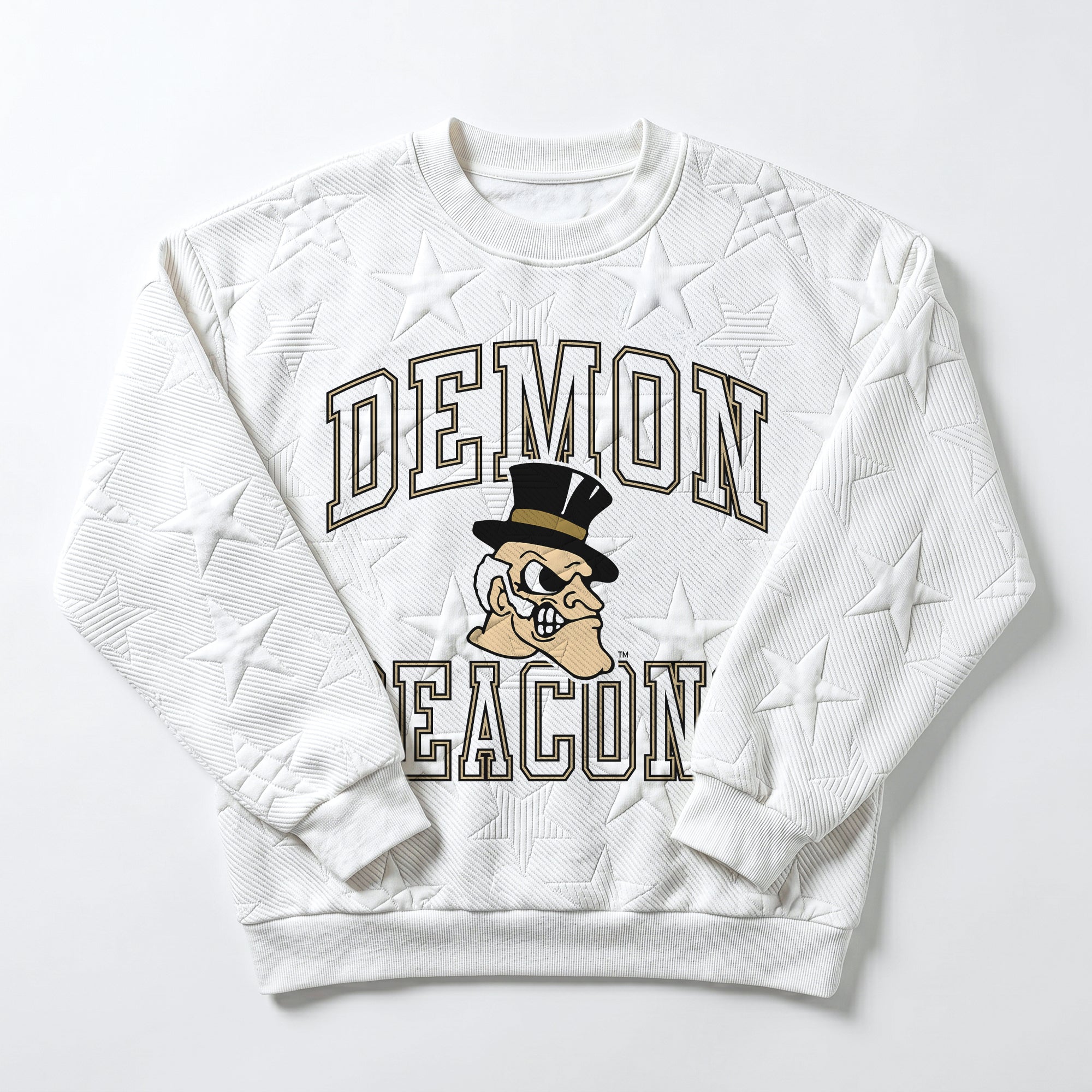 WAKE FOREST DEMON DEACONS BIG PLAY ENERGY EMBOSSED STAR CREWNECK