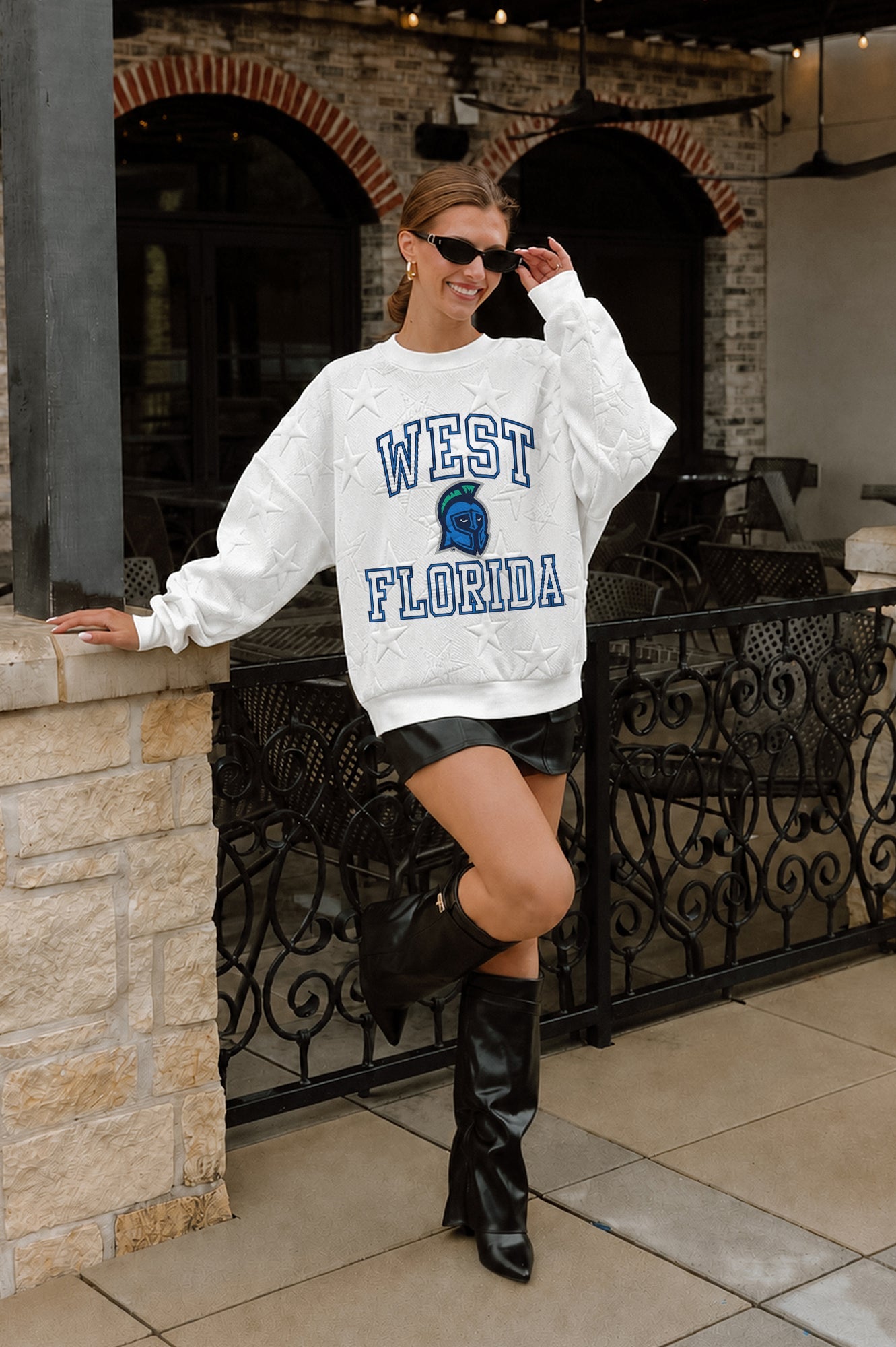 WEST FLORIDA ARGONAUTS BIG PLAY ENERGY EMBOSSED STAR CREWNECK