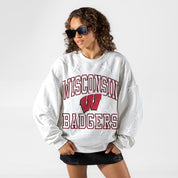 WISCONSIN BADGERS BIG PLAY ENERGY EMBOSSED STAR CREWNECK