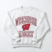 WISCONSIN BADGERS BIG PLAY ENERGY EMBOSSED STAR CREWNECK