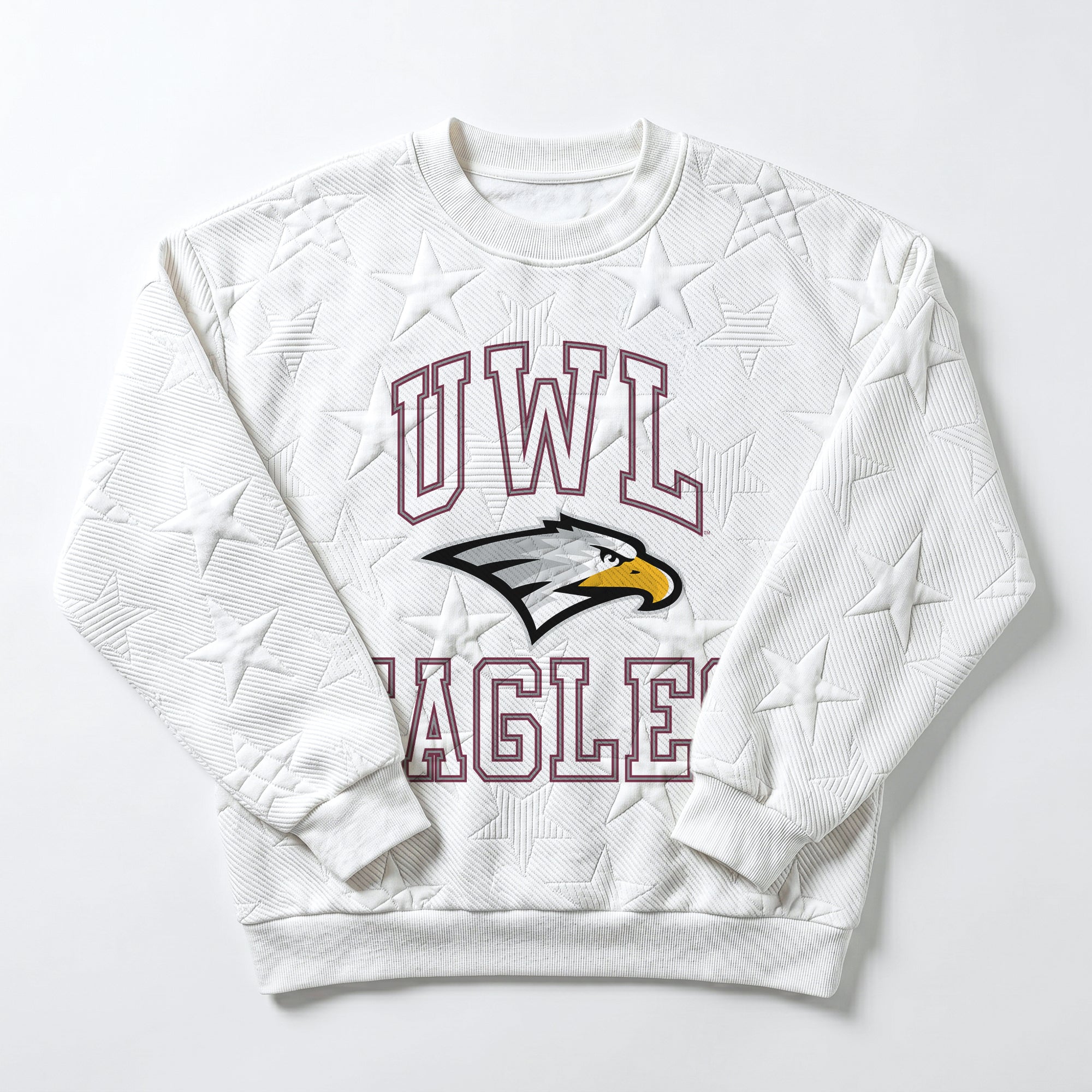 UW LA CROSSE EAGLES BIG PLAY ENERGY EMBOSSED STAR CREWNECK