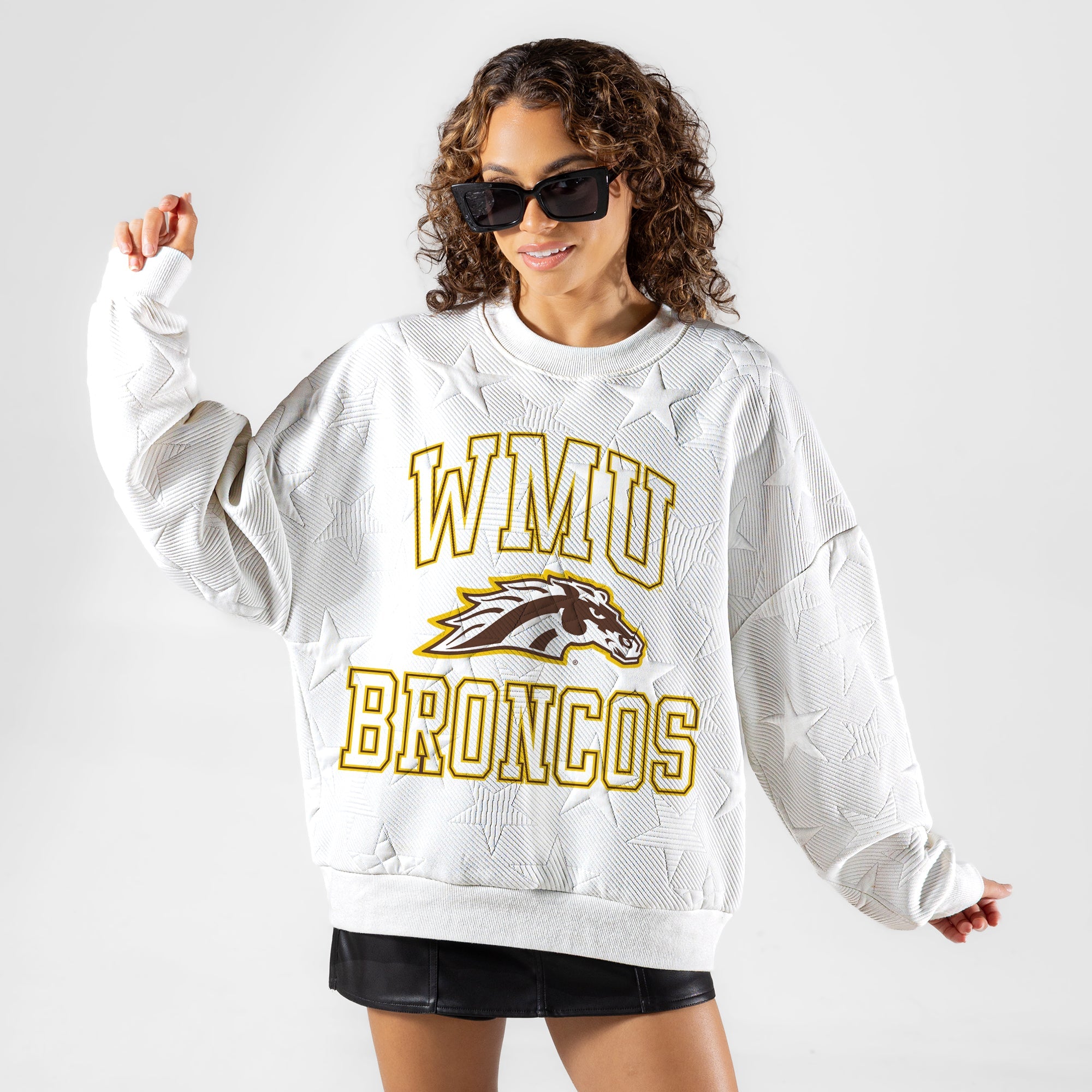WESTERN MICHIGAN BRONCOS BIG PLAY ENERGY EMBOSSED STAR CREWNECK