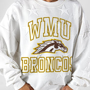 WESTERN MICHIGAN BRONCOS BIG PLAY ENERGY EMBOSSED STAR CREWNECK