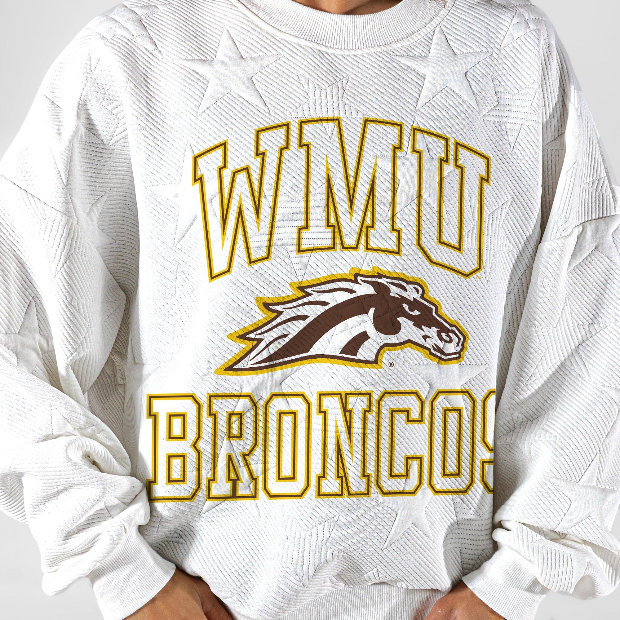 WESTERN MICHIGAN BRONCOS BIG PLAY ENERGY EMBOSSED STAR CREWNECK