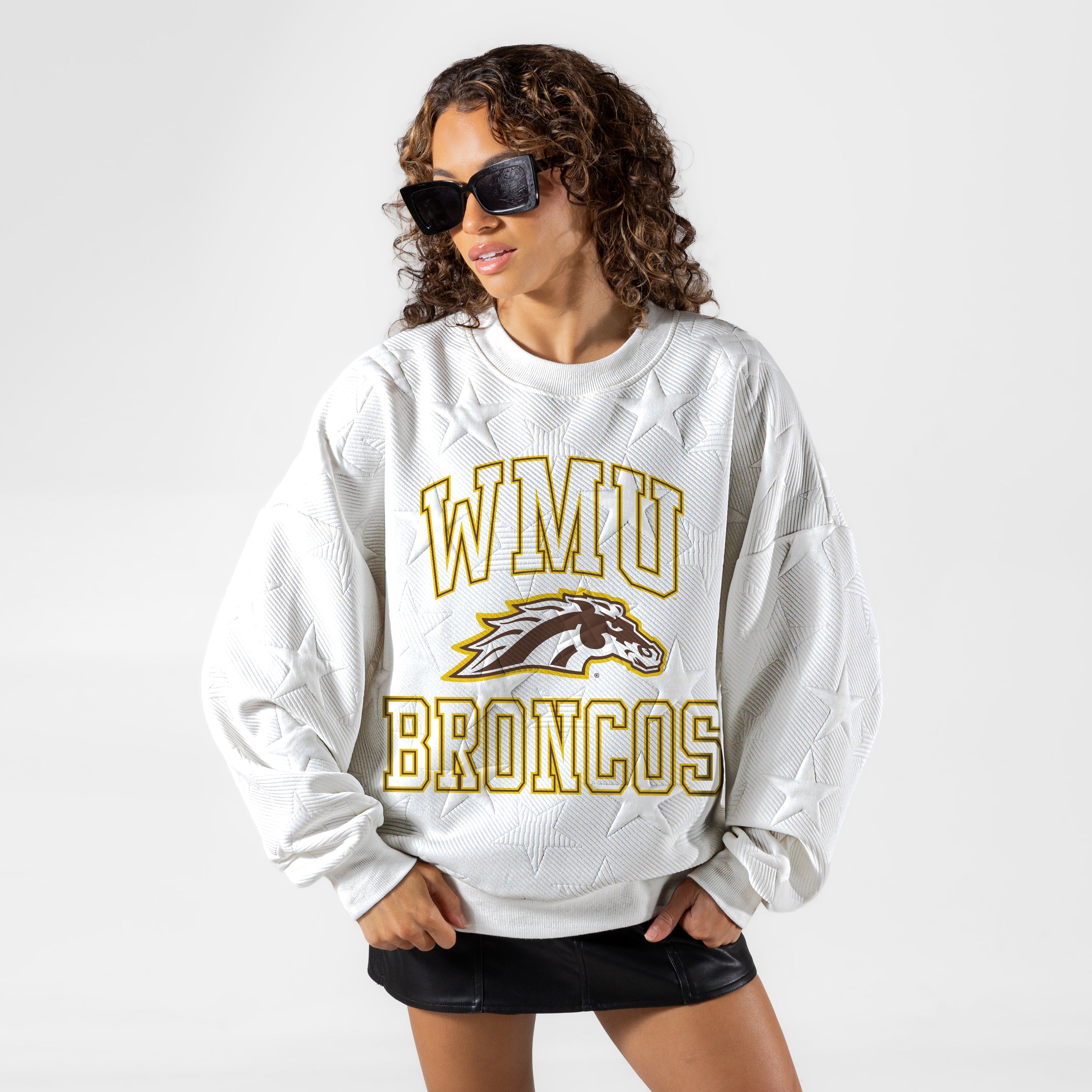 WESTERN MICHIGAN BRONCOS BIG PLAY ENERGY EMBOSSED STAR CREWNECK
