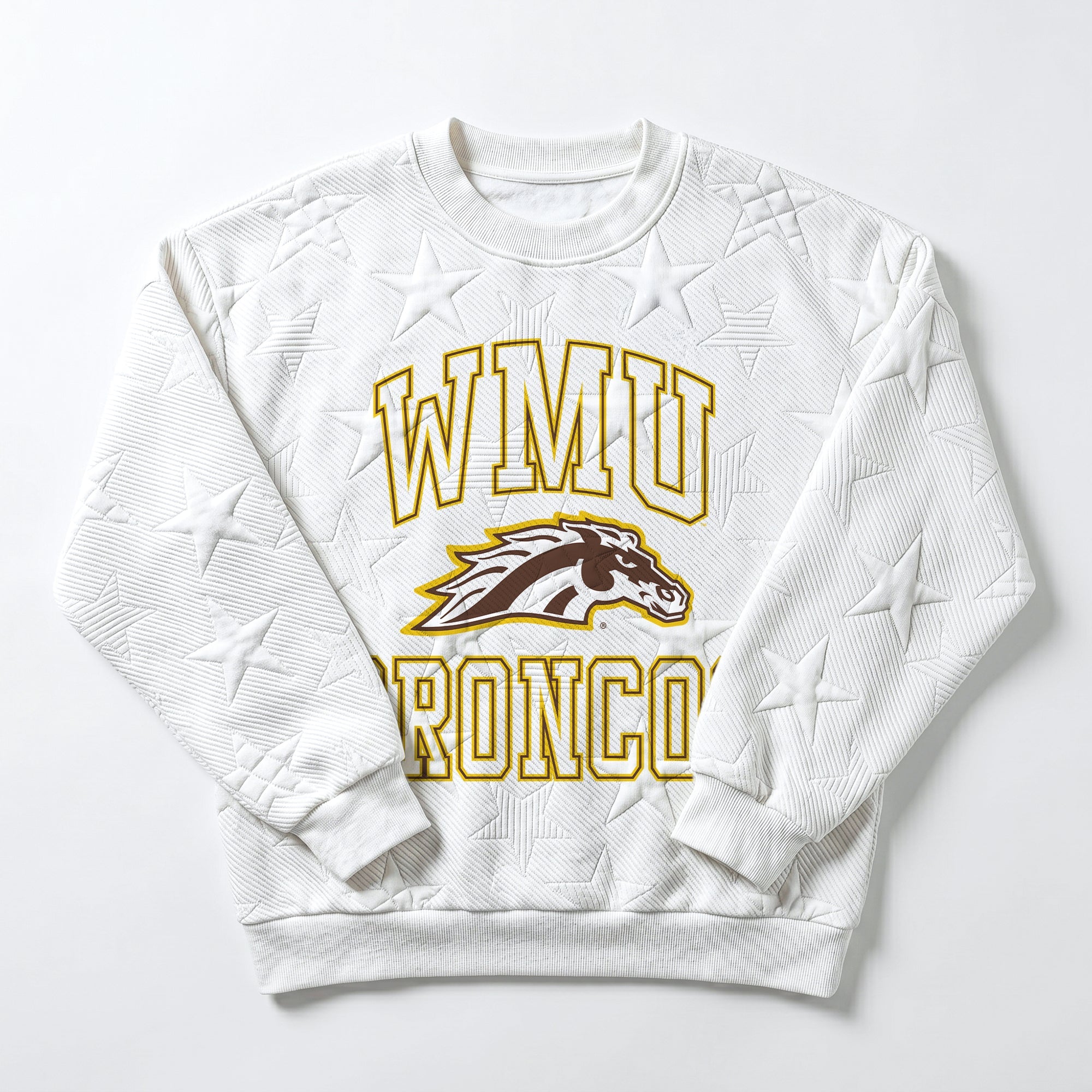 WESTERN MICHIGAN BRONCOS BIG PLAY ENERGY EMBOSSED STAR CREWNECK