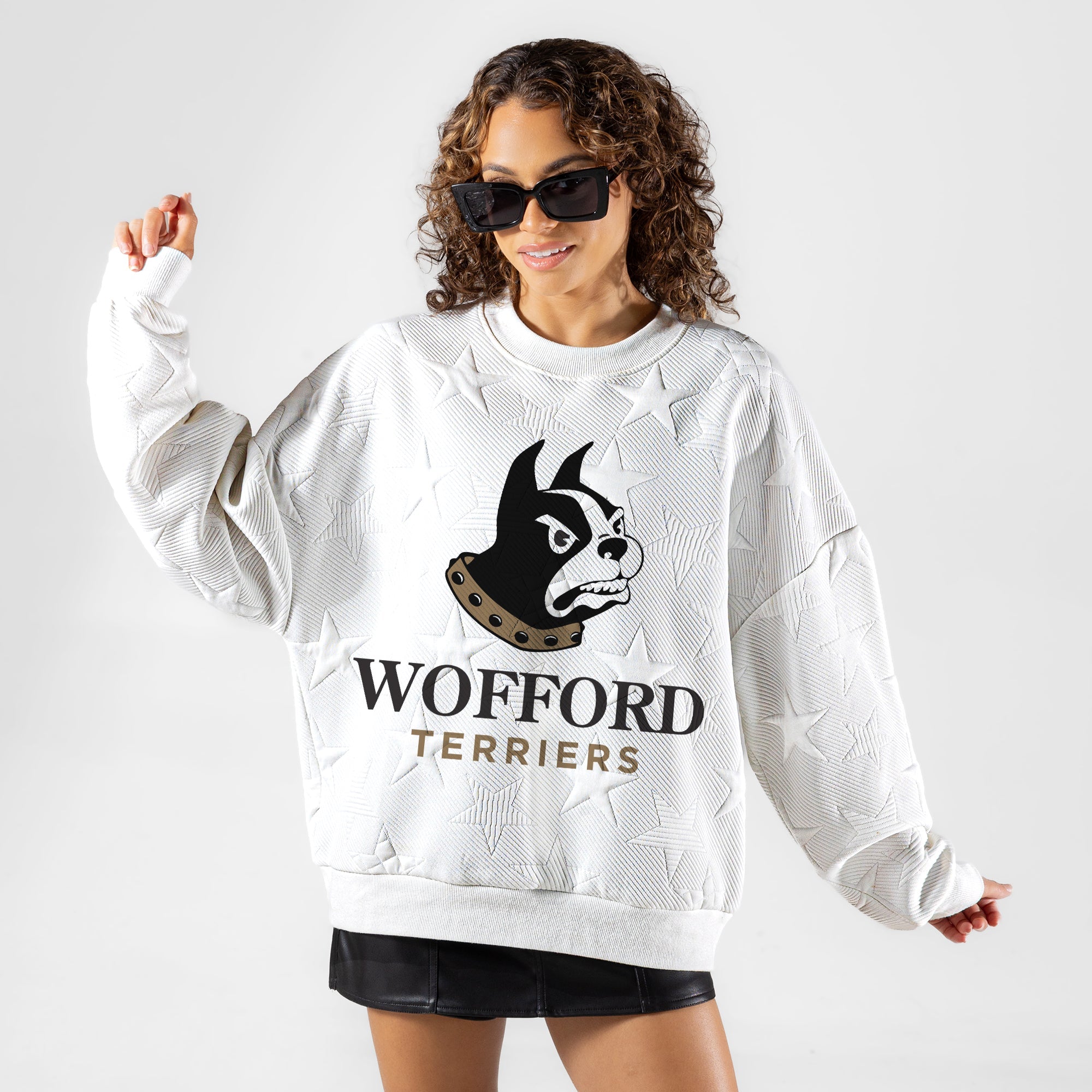WOFFORD COLLEGE TERRIERS BIG PLAY ENERGY EMBOSSED STAR CREWNECK