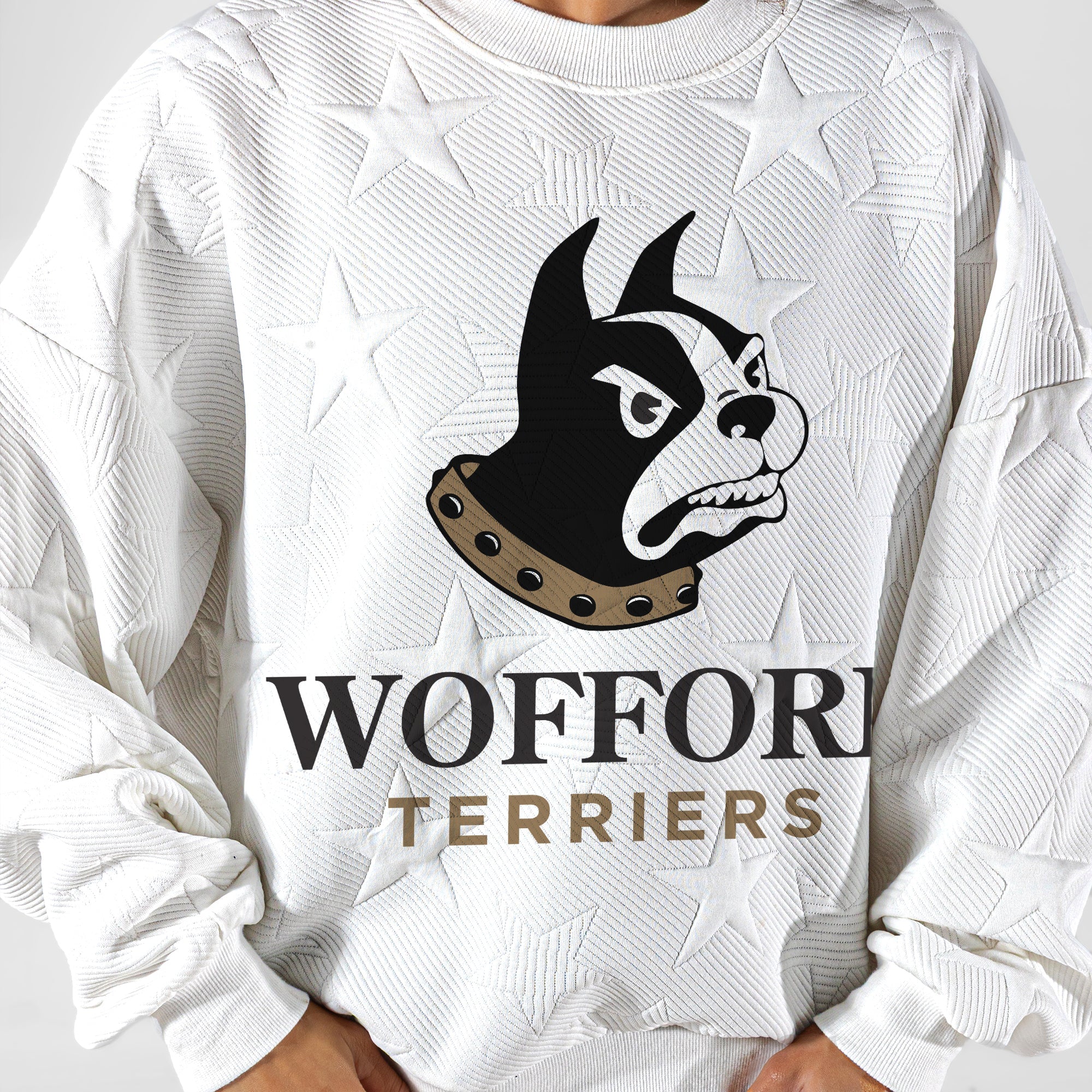 WOFFORD COLLEGE TERRIERS BIG PLAY ENERGY EMBOSSED STAR CREWNECK