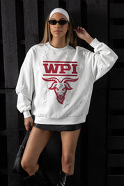 WORCESTER POLYTECHNIC INSTITUTE GOATS BIG PLAY ENERGY EMBOSSED STAR CREWNECK